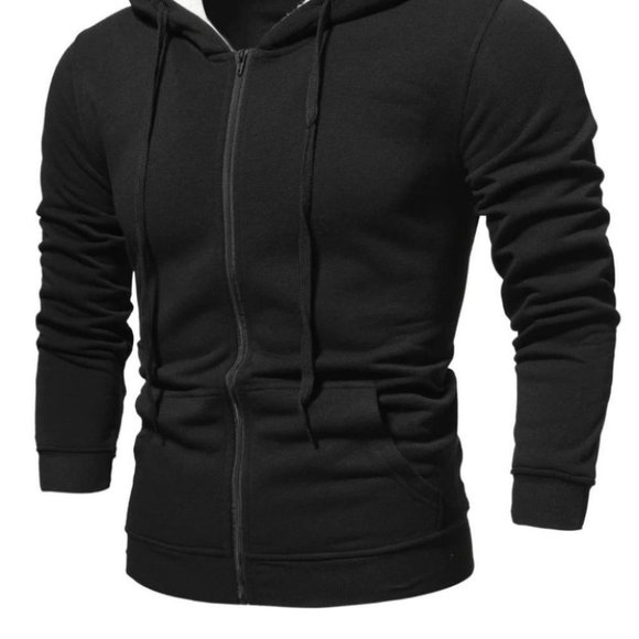 Black Mens Thermal Hoodie - Picture 2 of 6